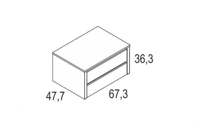 Cajonera 2 Cajones Blanco - Imagen 2