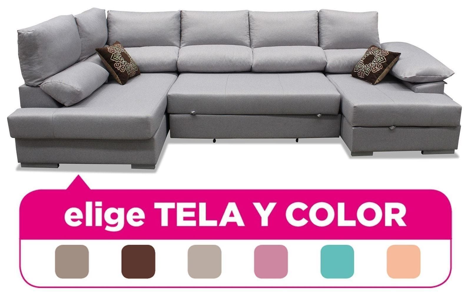 Sofá Chaiselongue Egipto 3 Plazas - Elige Tela y Color