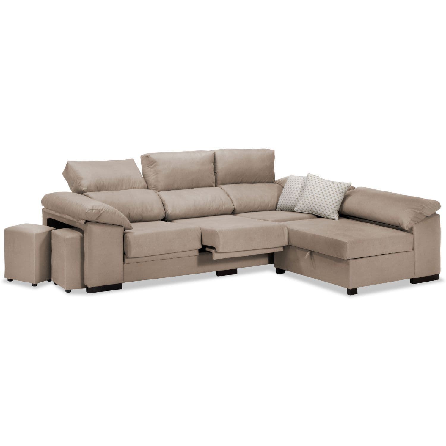 Chaiselongue Ekolive Abatible 3 Plazas Beige - Imagen 1