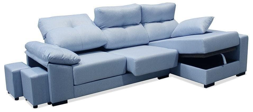 Chaiselongue Ferrero 3 Plazas Gris Claro Azulado - Imagen 1