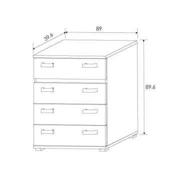 Cómoda 4 Cajones Córdoba - Imagen 2