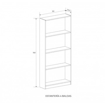 Estantería Aura 4 Estantes - Imagen 2