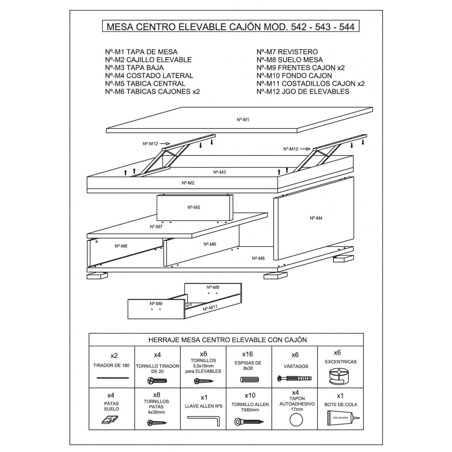 Mesa de Centro Atalanta Elevable Pozzolana (Gris Plata) - Blanco Económico - Imagen 3