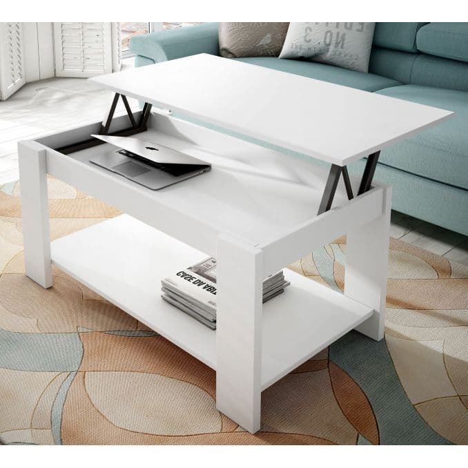 Mesa de Centro Vanesa Elevable Blanca - 101x55 cm - Imagen 1