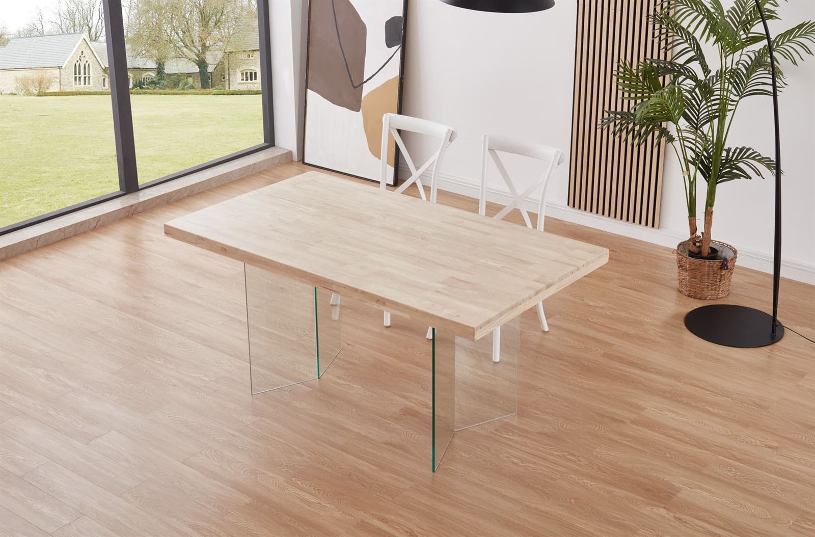 Mesa de Comedor Madera-Cristal - Imagen 1