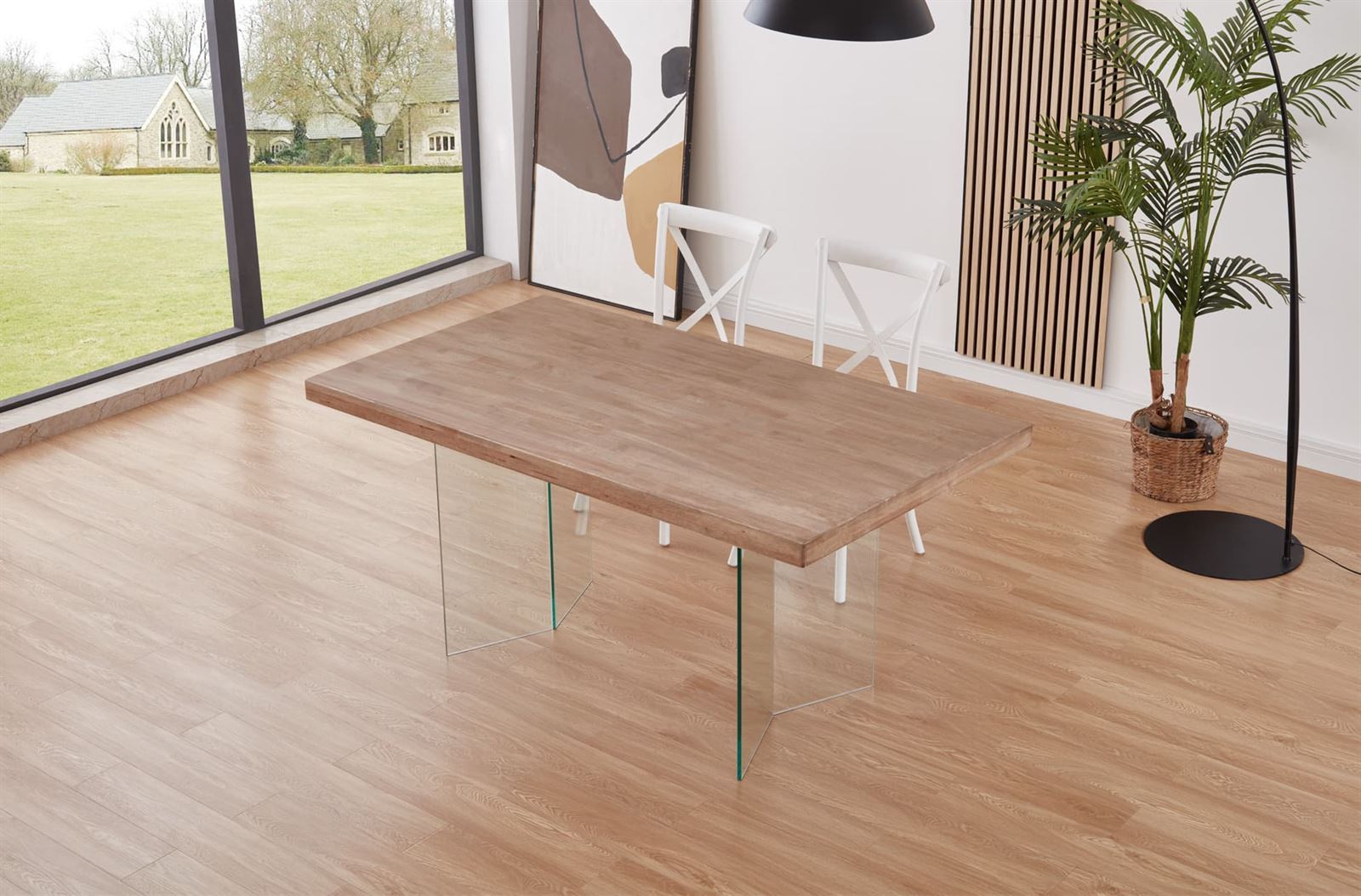 Mesa de Comedor Madera-Cristal - Imagen 2