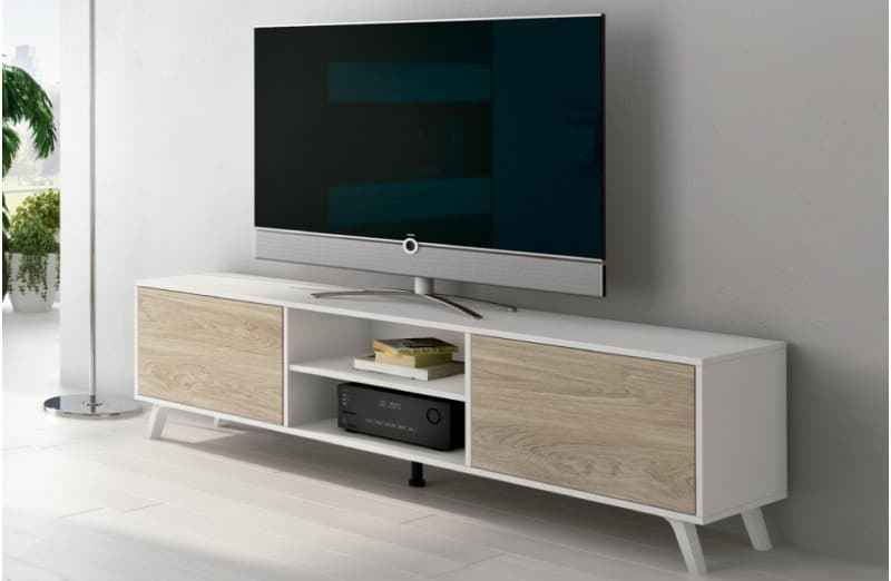 Mesa TV Blanco Mate-Naturale - Imagen 1