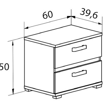Mesita de Noche 2 Cajones Cabra - Imagen 2