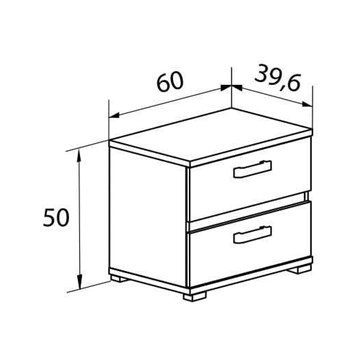 Mesita Noche Rambla 2 Cajones - Imagen 2