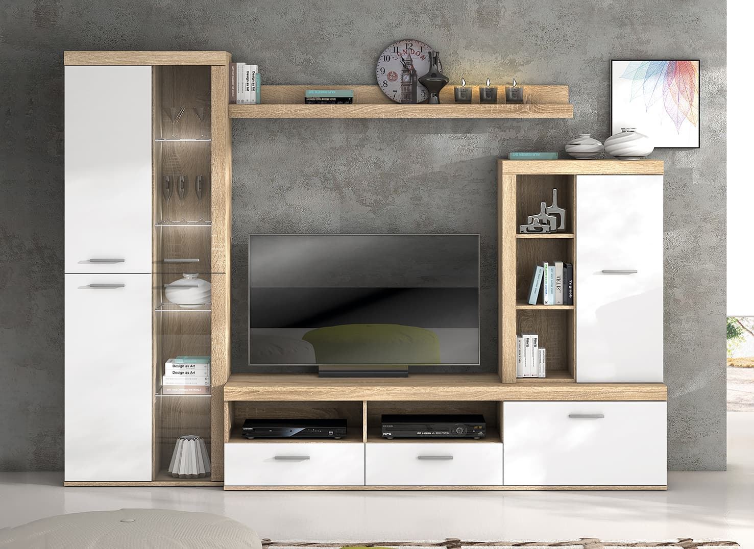 Mueble de Salón Sevilla Blanco y Plata - Imagen 3
