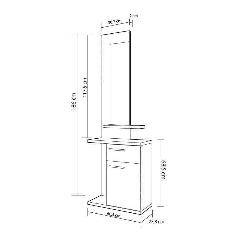 Mueble Recibidor con Espejo - Imagen 2