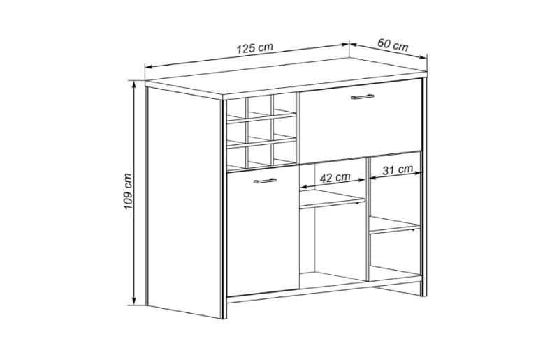 Mueble bar Cristal | Muebles auxiliares en Muebles Lara