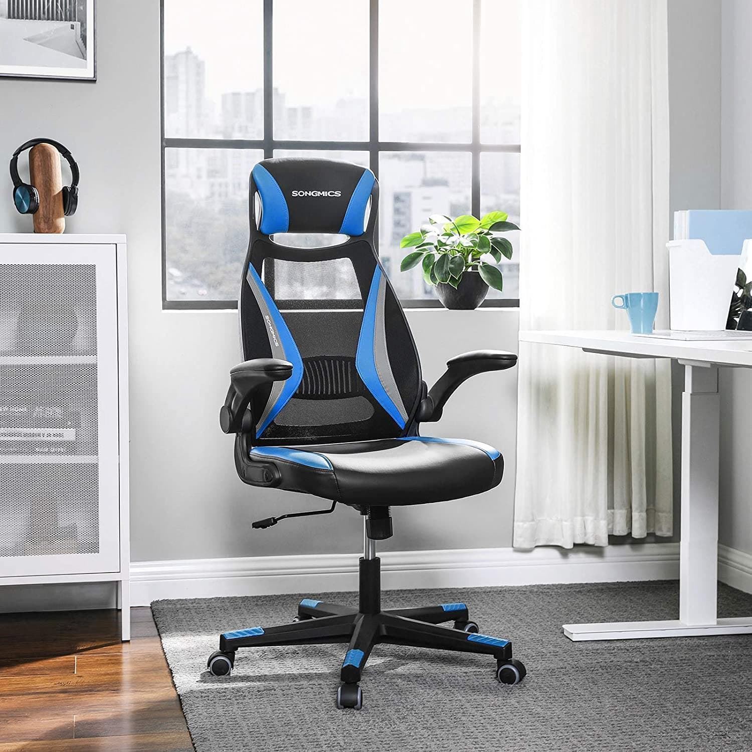 Silla Gaming X-one Regulable En Altura, Silla Escritorio Juvenil En Negro Y  Azul