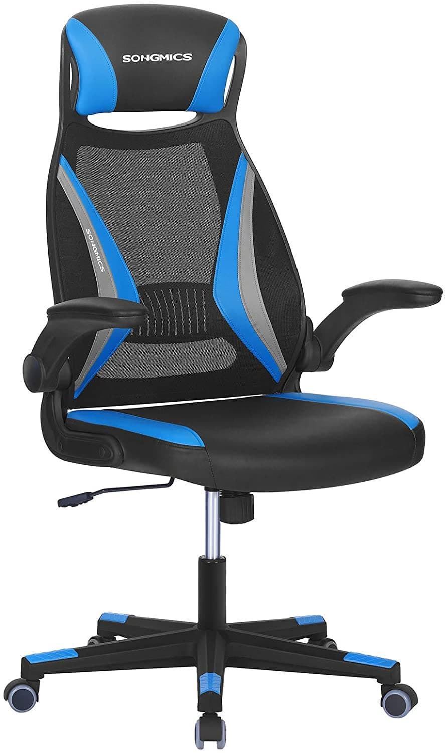 Silla Gaming de Malla color Negro Azul y Gris Oscuro - Imagen 2