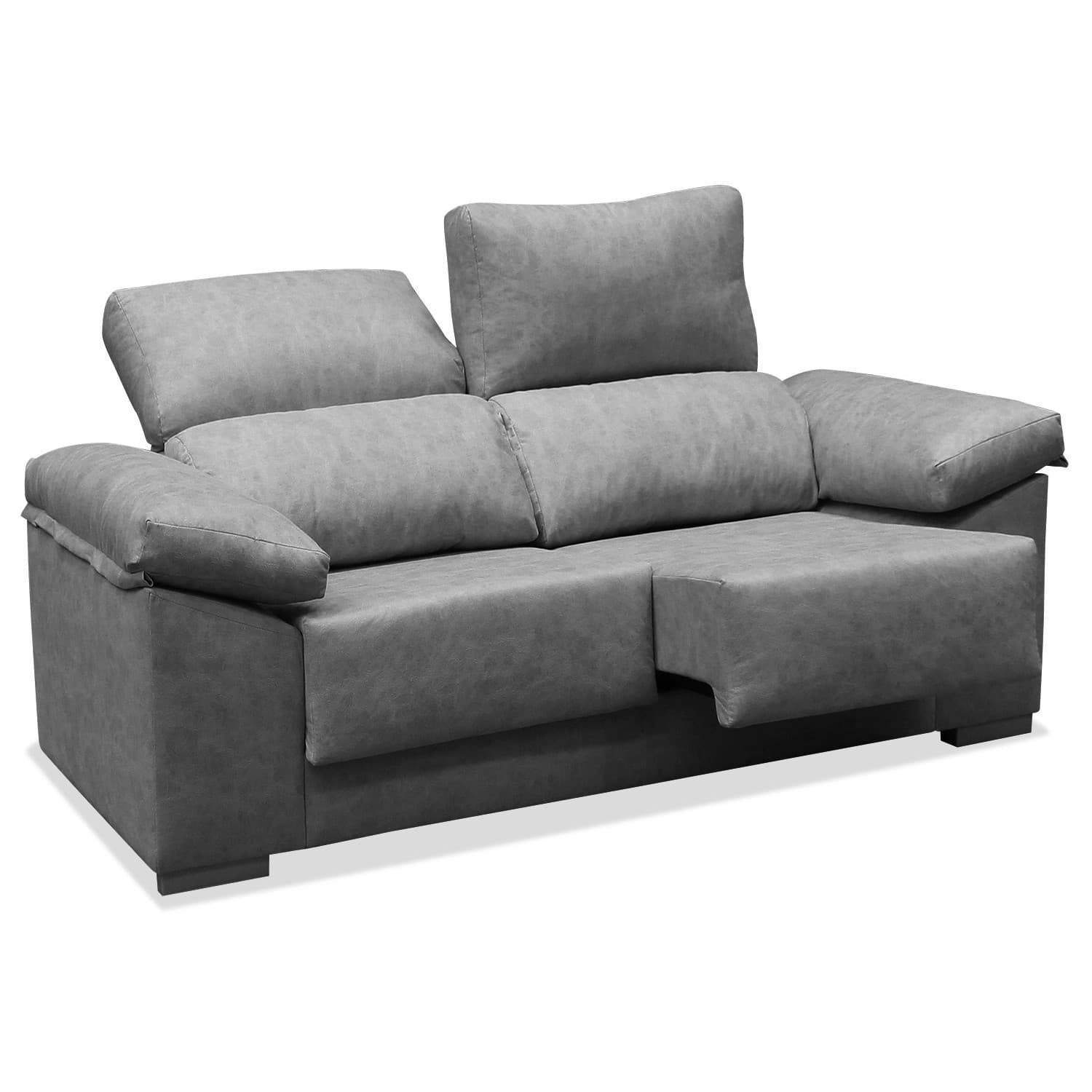 Sofá Chloe 2 Plazas Gris Acualine® Reclinable - Imagen 3