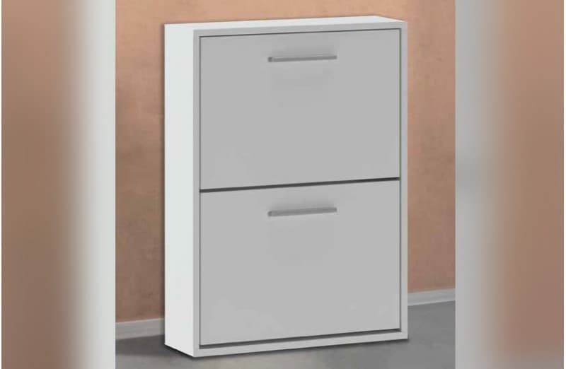 Zapatero con 2 Trampones Abatibles Blanco - Imagen 1